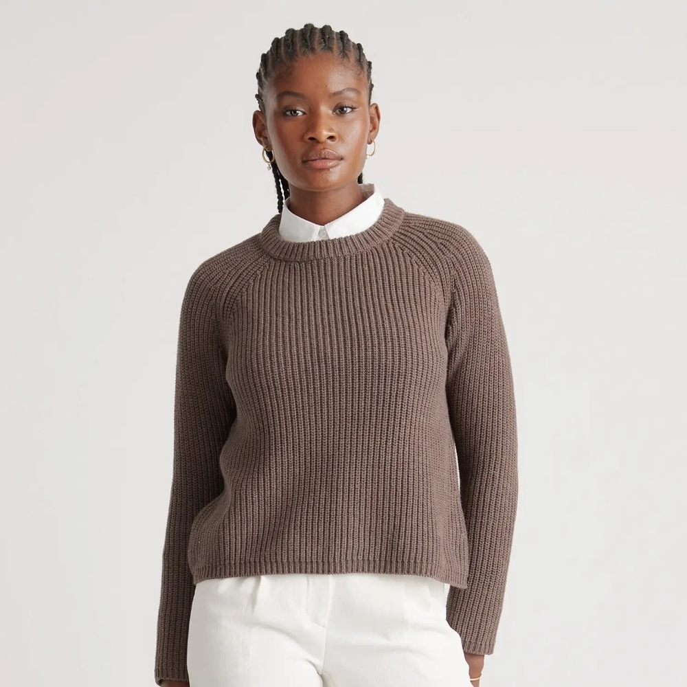 NWT Quince Brown Cotton Sweater Small